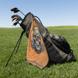 De gevleugelde schedel. golfhanddoek