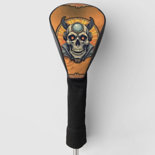 De gevleugelde schedel. golfheadcover (Voorkant)