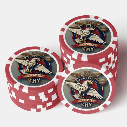 De gevleugelde vrouwen poker chips (Opstapeling)