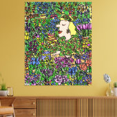 De gevlochten Florist. Illustratie op een Canvas Afdruk (Insitu (Woonkamer))