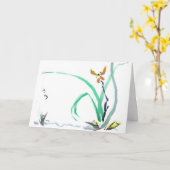 De gevoelige kaart van de Orchidee met Japans (Gele Bloem)