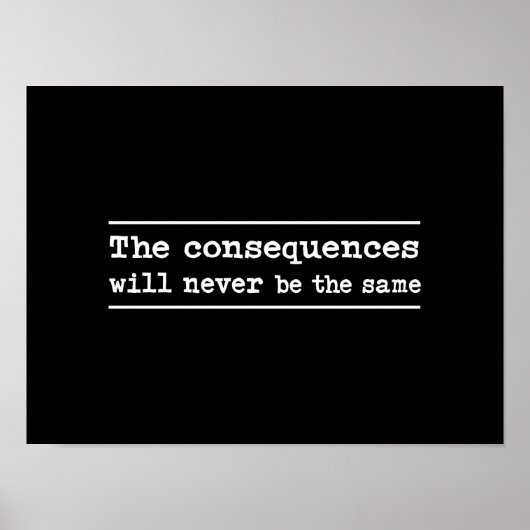 De gevolgen zullen nooit hetzelfde zijn poster (Voorkant)