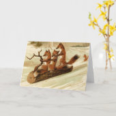 De gevouwen VOSSEN van de Kerstkaart OP LOGBOEK Kaart (Gele Bloem)