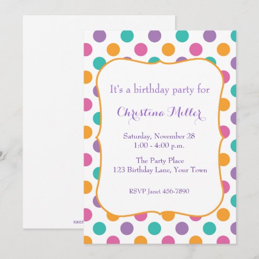 De gewaagde Verjaardag van Stippen Kaart (Voorkant / Achterkant)