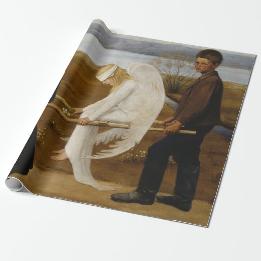 De Gewakte Engel (door Hugo Simberg) Cadeaupapier (Uitgerold)