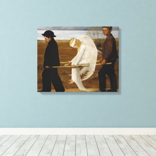 De Gewakte Engel (door Hugo Simberg) Canvas Afdruk (Insitu (Houten vloer))