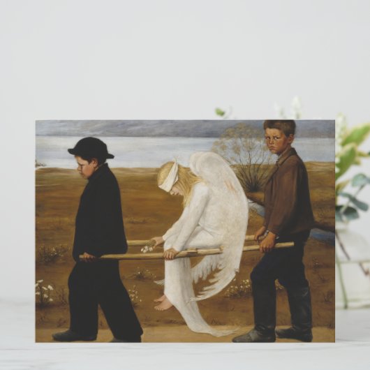 De Gewakte Engel (door Hugo Simberg) Kaart (Staand voorkant)