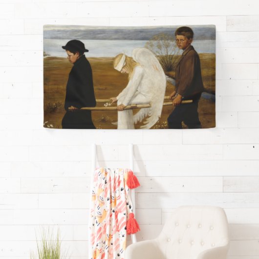 De Gewakte Engel (door Hugo Simberg) Spandoek (Insitu)