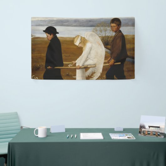 De Gewakte Engel (door Hugo Simberg) Spandoek (Beurs)