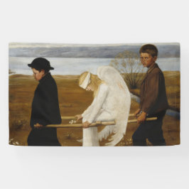 De Gewakte Engel (door Hugo Simberg) Spandoek