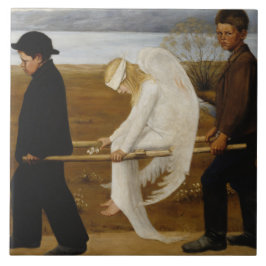 De Gewakte Engel (door Hugo Simberg) Tegeltje