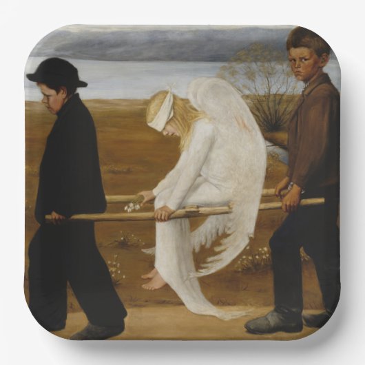 De Gewakte Engel Papieren Bordje (Voorkant)