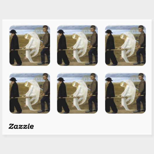 De Gewakte Engel Vierkante Sticker (Vel)