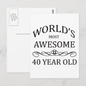 De Geweldige 40-jarige ter wereld Briefkaart (Voorkant / Achterkant)