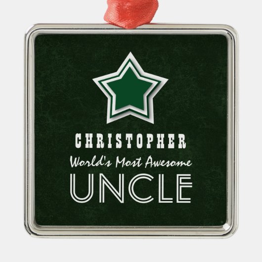 De Geweldige Groene Ster van UNCLE en Groene Witte Metalen Ornament (Voorkant)