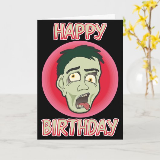 De geweldige Kaart van de Verjaardag van de Zombie (Gele Bloem)