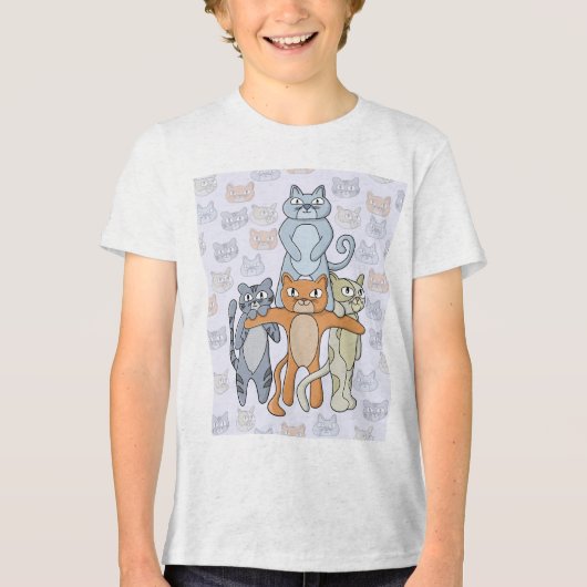 De Geweldige katten Tri-Blend Shirt (Voorkant)