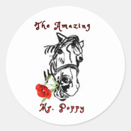 de geweldige MR. POPPY Ronde Sticker