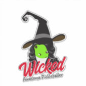 De Geweldige Pickleballer Green Witch Halloween Sticker (Voorkant)