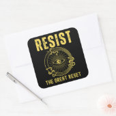 De geweldige reset bouwt een betere nieuwe wereldo vierkante sticker (Envelop)