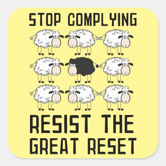 De geweldige reset bouwt een betere nieuwe wereldo vierkante sticker (Voorkant)