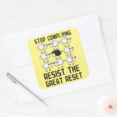 De geweldige reset bouwt een betere nieuwe wereldo vierkante sticker (Envelop)