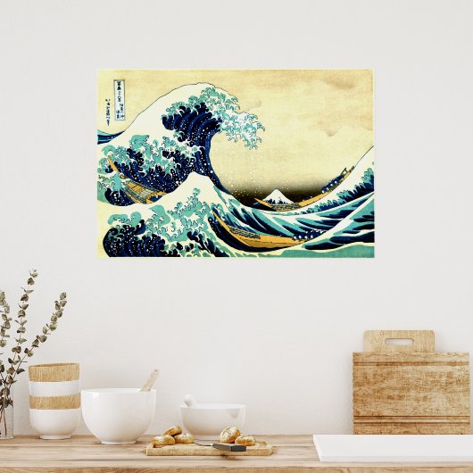 De geweldige Wave Bright Version High Resolution A Poster (Keuken)