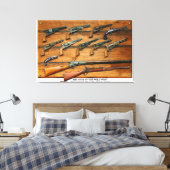De geweren van het wilde westen strekken canvas pr afdruk (Insitu (Slaapkamer))