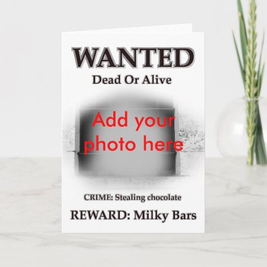 De gewilde misdadige foto van de de kaart (Voorkant)