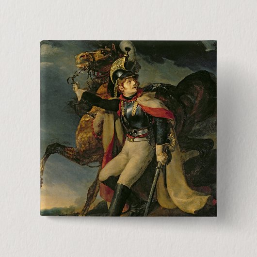 De gewonde Cuirassier, 1814 Vierkante Button 5,1 Cm (Voorkant)