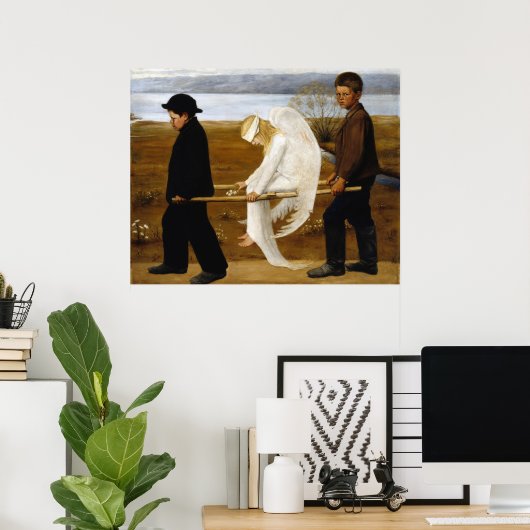 De Gewonde Engel door het schilderij Hugo Simberg, Poster (Thuiskantoor)
