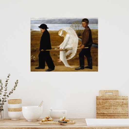 De Gewonde Engel door het schilderij Hugo Simberg, Poster (Keuken)