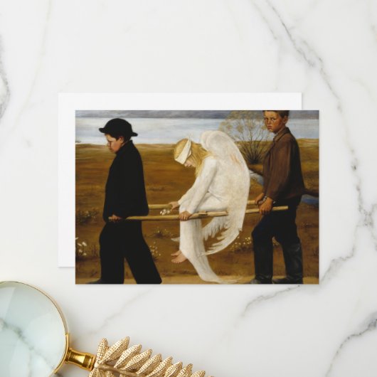 De gewonde engel van Hugo Simberg Bedankkaart (Voorkant / Achterkant in situ)