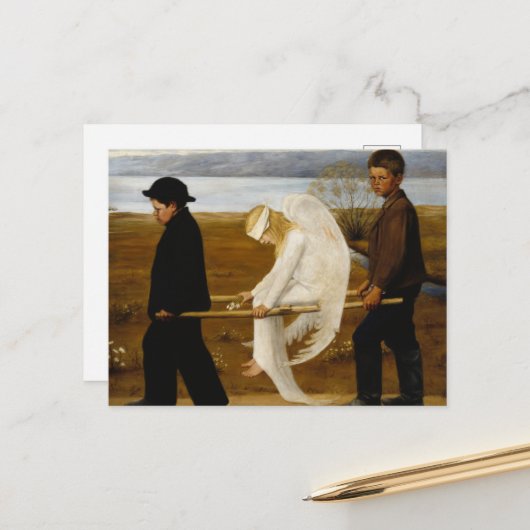 De gewonde engel van Hugo Simberg Briefkaart (Voorkant / Achterkant in situ)