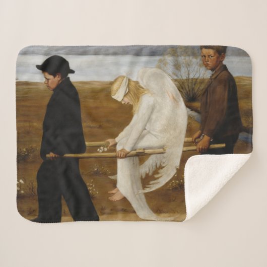 De Gewonde Engel (van Hugo Simberg) Sherpa Deken (Voorkant (horizontaal))