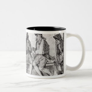 De gewonde soldaten zitten langs de muur" tweekleurige koffiemok