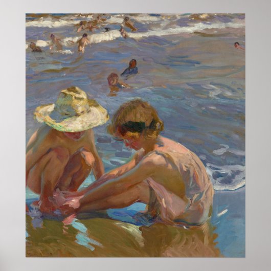 De gewonde voet | Joaquín Sorolla Poster (Voorkant)