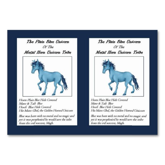 De gewone blauwe Unicorn-handelskaart - Kaart (Voorkant)