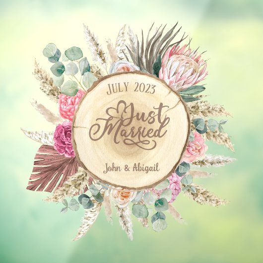 De gewoonte is net getrouwd met Boho Raamsticker (Vel 3)