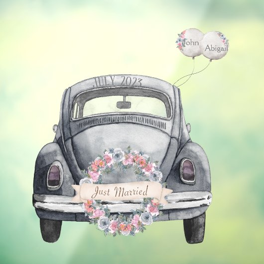 De gewoonte is net getrouwd raamsticker (Vel 3)