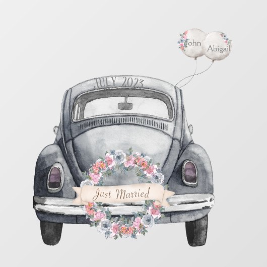 De gewoonte is net getrouwd raamsticker (Vel)