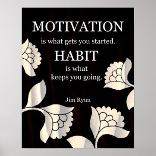 De gewoonte-motivatie Druk van de Kunst Poster