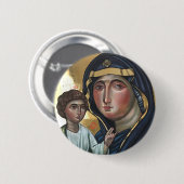 De gezegende Moeder Gods Ronde Button 5,7 Cm (Voorkant /achterkant)