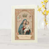 De gezegende Moeder Maria Baby Jezus Kaart (Gele Bloem)