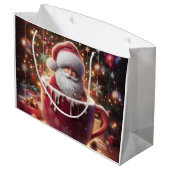 De gezellige beker van de kerstman groot cadeauzakje (Achterkant Gekanteld)