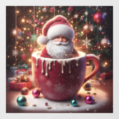 De gezellige beker van de kerstman raamsticker (Vel)