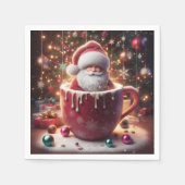 De gezellige beker van de kerstman servet (Voorkant)