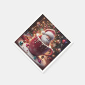 De gezellige beker van de kerstman servet (Hoek)