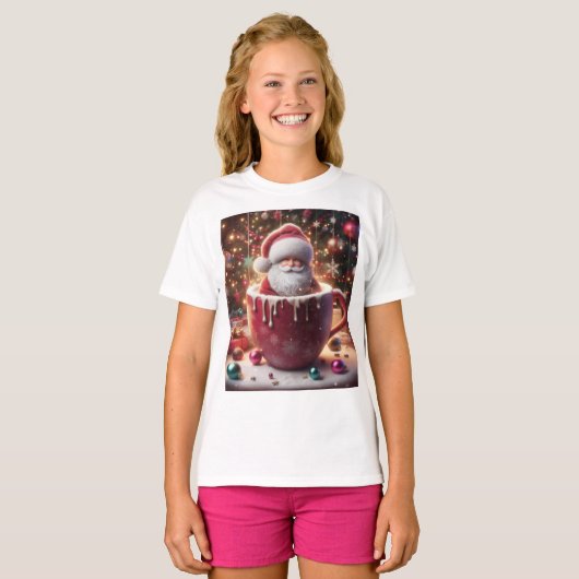 De gezellige beker van de kerstman t-shirt (Voorkant volledig)