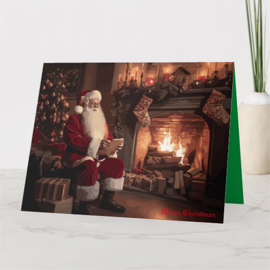 De gezellige hoek van de Kerstman Kaart (Voorkant)